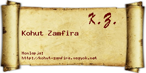 Kohut Zamfira névjegykártya